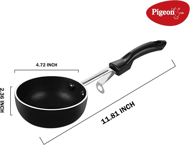 177 Non Stick Tadka Pan, Black, W 12.0 x H 6.0 x D 30.0 cm, Aluminum - Image 4