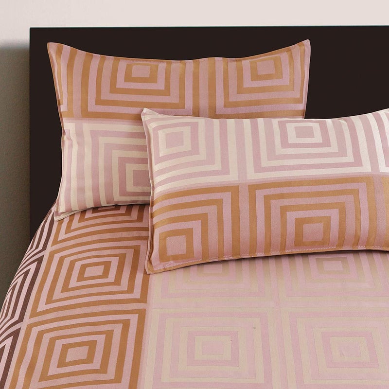Victor Zegna Luxury Cotton Viscose 300 TC Double Bed SheetBed Cover with 2 Pillow Covers Easy WashExtra Soft BreathableFade Resistant Cooling 90 x 100 228cm x 254cm Brown - Image 2