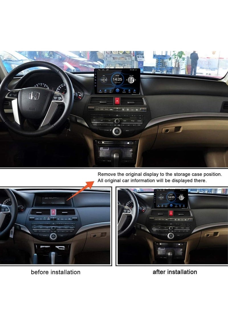 Vierex - Android Car Stereo For Honda Accord 8th 2008-2013 4GB RAM Support Apple Carplay Android Auto Wireless QLED Touch Screen Fast Interface Quick Boot AHD Camera Included SIM Card Bluetooth USB Video - Image 1