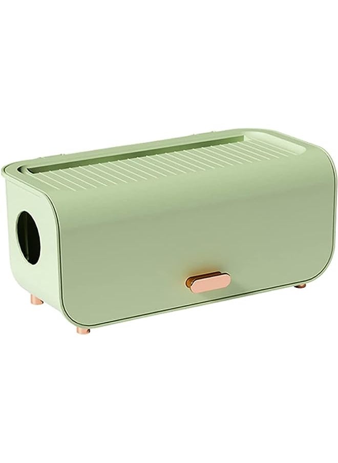 The White Shop WHITE SHOP Cable Management Box - Cord Organizer Box 13.7 * 5.9 * 5.3in -Insulated Cable Storage Box for TV, Computer, Laptop Power Strips -Fashionable Power Strip Box for Home, Office,White  - Image 1