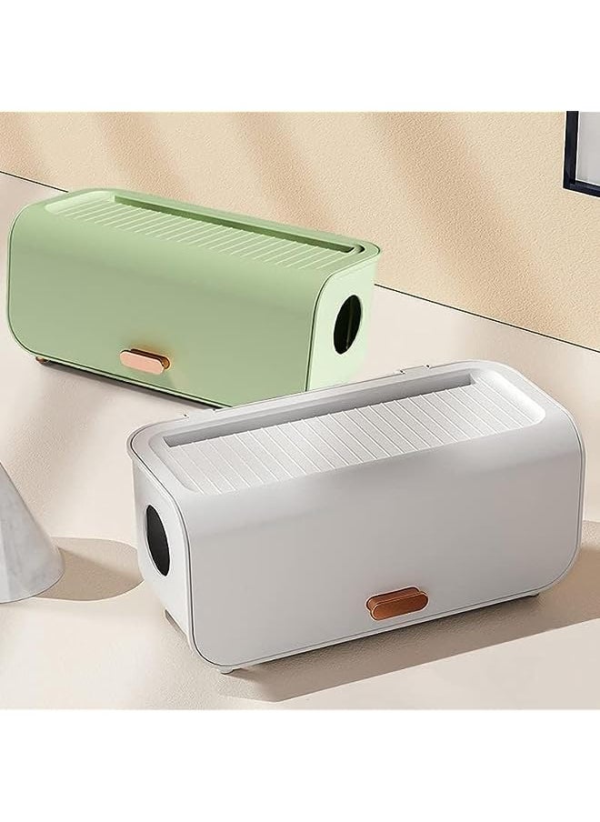 The White Shop WHITE SHOP Cable Management Box - Cord Organizer Box 13.7 * 5.9 * 5.3in -Insulated Cable Storage Box for TV, Computer, Laptop Power Strips -Fashionable Power Strip Box for Home, Office,White  - Image 3