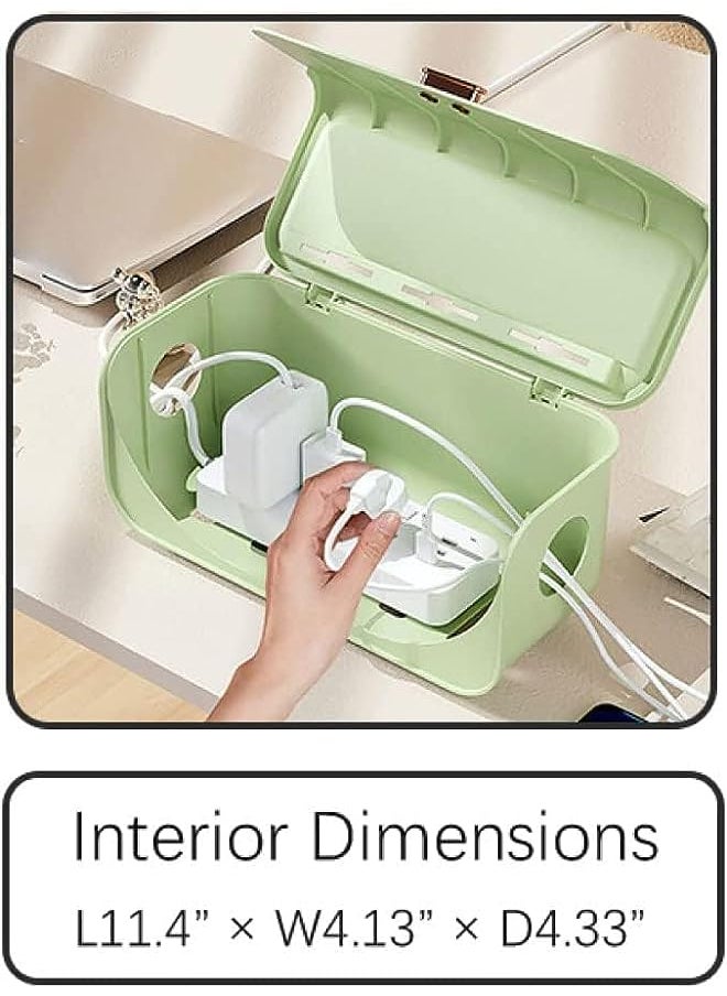 The White Shop WHITE SHOP Cable Management Box - Cord Organizer Box 13.7 * 5.9 * 5.3in -Insulated Cable Storage Box for TV, Computer, Laptop Power Strips -Fashionable Power Strip Box for Home, Office,White  - Image 4