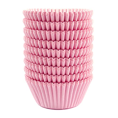 Eoonfirst Standard Size Baking Cups Thanksgiving Day Cupcake Liners 200 Pcs (Light Pink) - Image 1