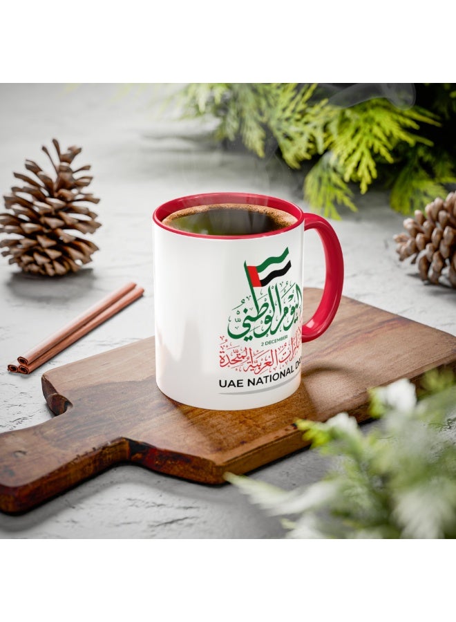 كوب احتفال باليوم الوطني لدولة الإمارات العربية المتحدة، اليوم الوطني، كوب سيراميك ١١ أونصة، هدايا للأحباب، حب دبي، للمكاتب، احتفالات دبي - Image 3
