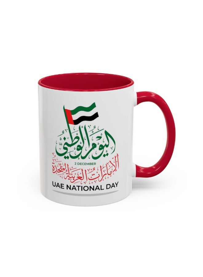 كوب احتفال باليوم الوطني لدولة الإمارات العربية المتحدة، اليوم الوطني، كوب سيراميك ١١ أونصة، هدايا للأحباب، حب دبي، للمكاتب، احتفالات دبي - Image 1
