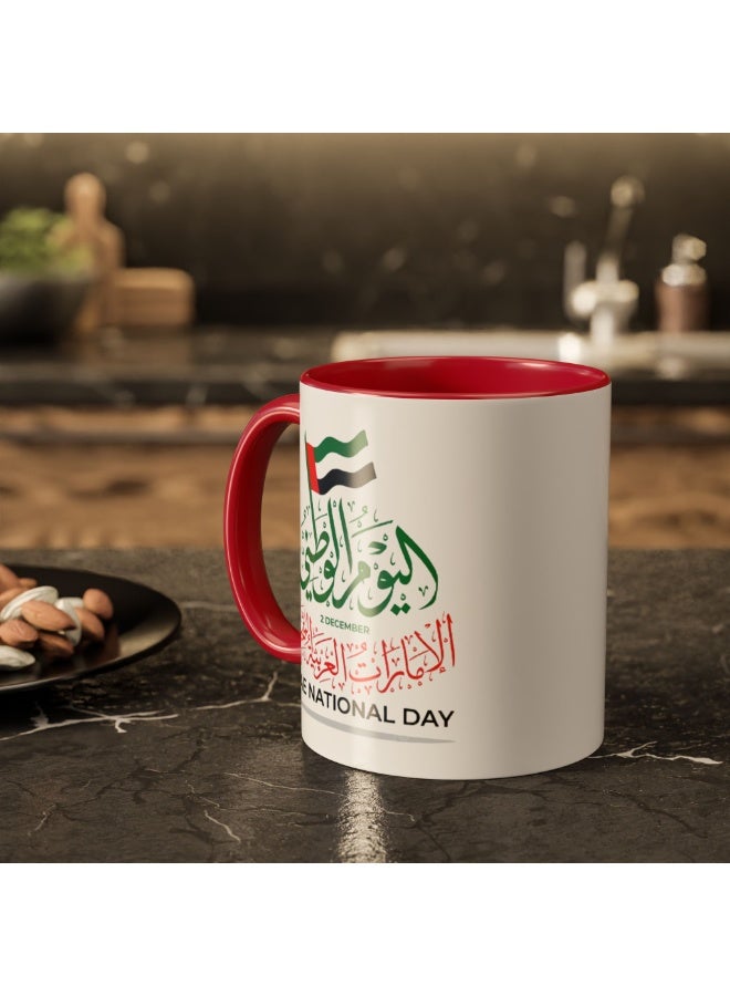 كوب احتفال باليوم الوطني لدولة الإمارات العربية المتحدة، اليوم الوطني، كوب سيراميك ١١ أونصة، هدايا للأحباب، حب دبي، للمكاتب، احتفالات دبي - Image 4
