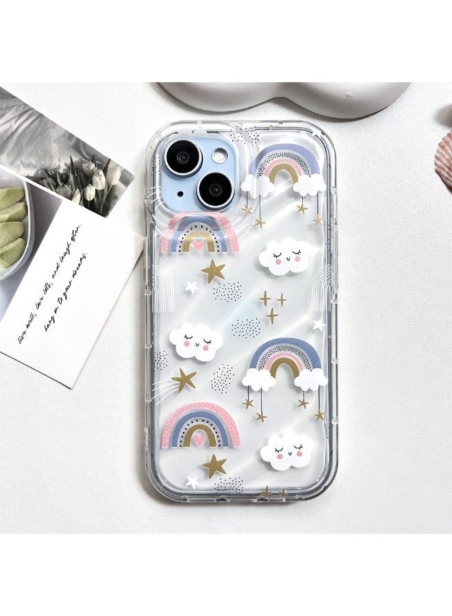 NIBEMINENT Airbag Anti Falling Nebula Rainbow Protective TPU Case Cover For iPhone 15 Clear - Image 2