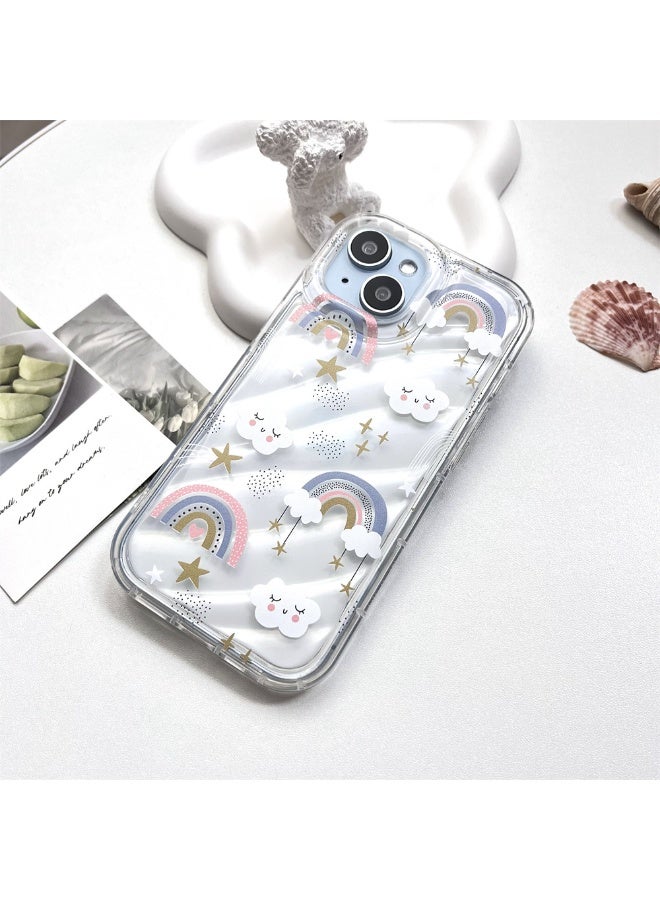 NIBEMINENT Airbag Anti Falling Nebula Rainbow Protective TPU Case Cover For iPhone 15 Clear - Image 1