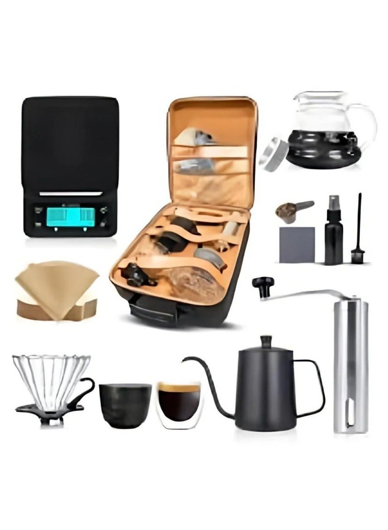 Denx V60 Professional Coffee Set 12 Pieces Espresso Set with 600mm Espresso Pot for Coffee Table Kitchen Camping - Image 2