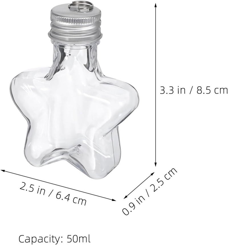 Zerodeko 16pcs 50ml Star Shaped Candy Jars with Silver Lid Plastic Christmas Tree Hanging Bottles Holiday Treat Canisters Decorative Favor Holders for Party Décor - Image 2