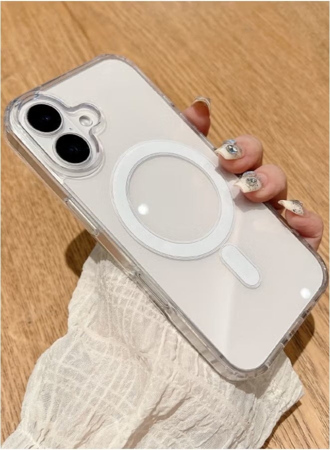 جراب مغناطيسي شفاف لهاتف iPhone 16 Plus | مقاوم للاصفرار والخدش | مقاوم للصدمات مع زوايا حماية هوائية | جراب قوي متوافق مع تقنية MagSafe - Image 1