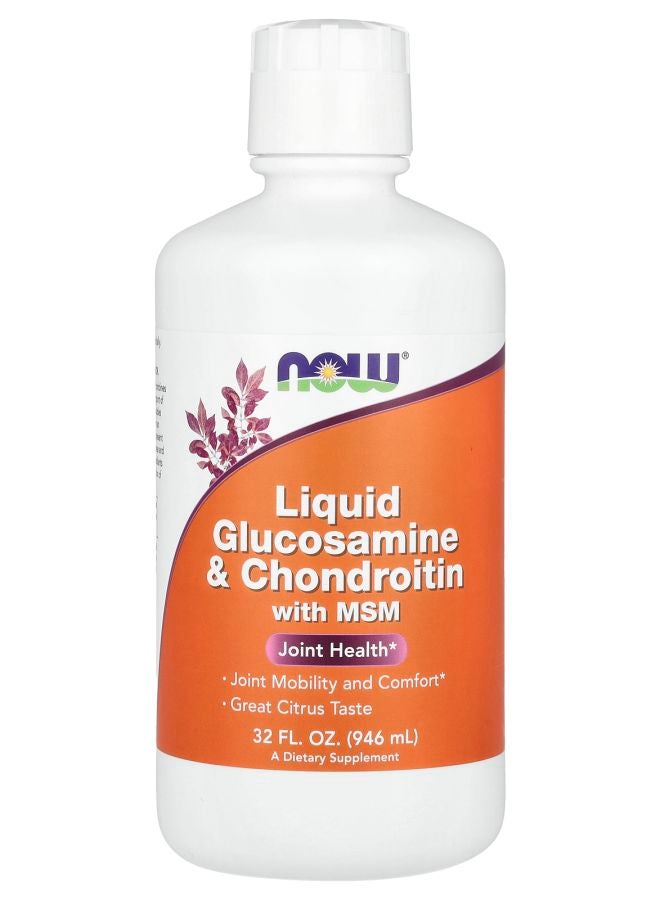 now Liquid Glucosamine & Chondroitin with MSM Citrus 32 fl oz (946 ml) - Image 1