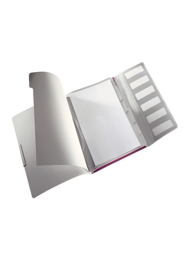 ليتز مجلد ملفات فاخر من نوع Leitz Style PP Divider Book مزود بـ 6 فواصل بعلامات تبويب، لون أحمر غامق (سعة 200 ورقة) - Image 2