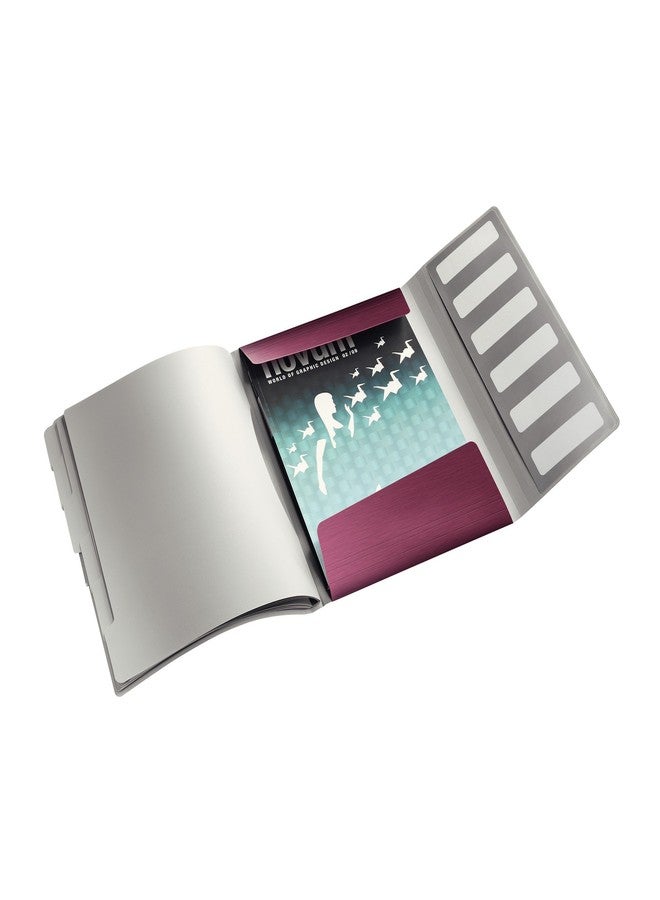 ليتز مجلد ملفات فاخر من نوع Leitz Style PP Divider Book مزود بـ 6 فواصل بعلامات تبويب، لون أحمر غامق (سعة 200 ورقة) - Image 3