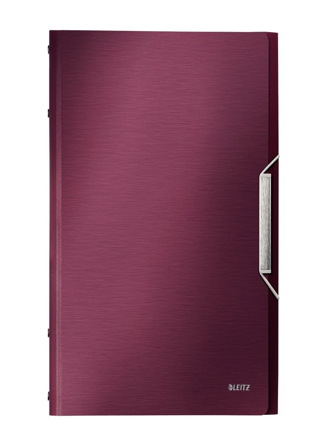 ليتز مجلد ملفات فاخر من نوع Leitz Style PP Divider Book مزود بـ 6 فواصل بعلامات تبويب، لون أحمر غامق (سعة 200 ورقة) - Image 1