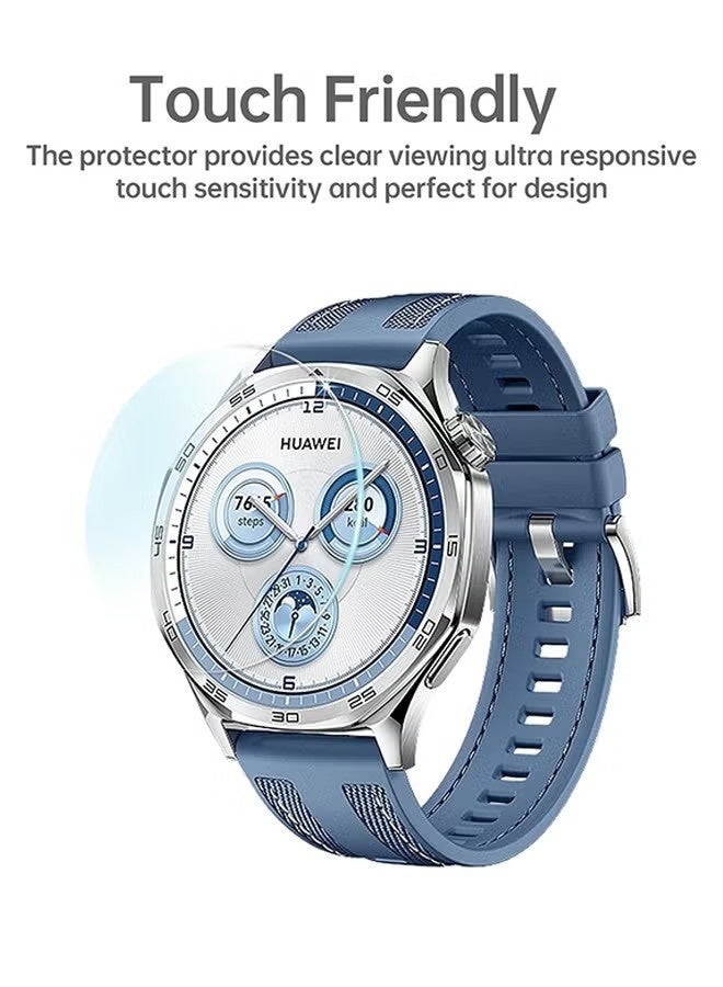 2 Pack Huawei Watch GT5/GT5 Pro 46MM Screen Protector, Tempered Glass with Alignment Stickers, Scratch-Resistant, HD, Ultra-Thin, Easy to Install, Full Coverage Protection for 46mm Watch - Image 2