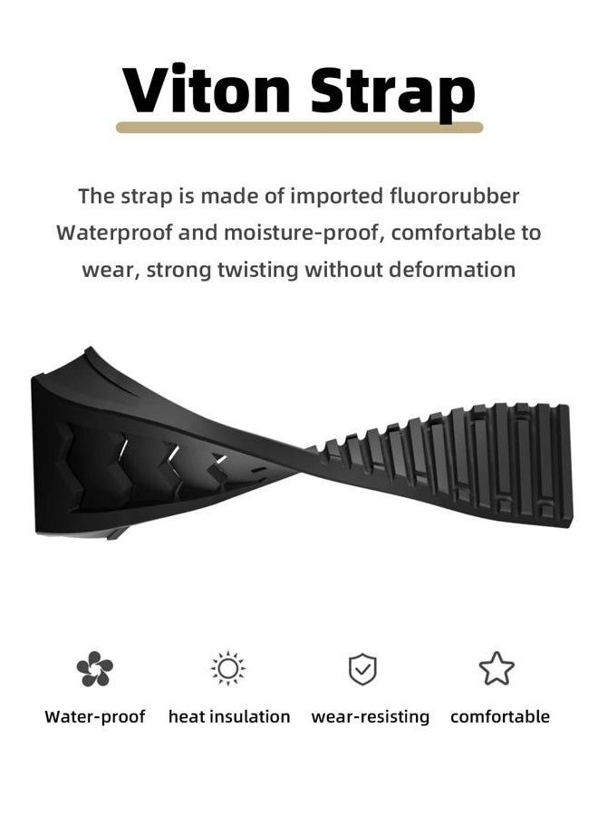 Luxury Watchband Fluorine Band for Apple Watch Ultra 49mm, Without watch buckle(Color : red, Size : 49mm for Ultra) - Image 2