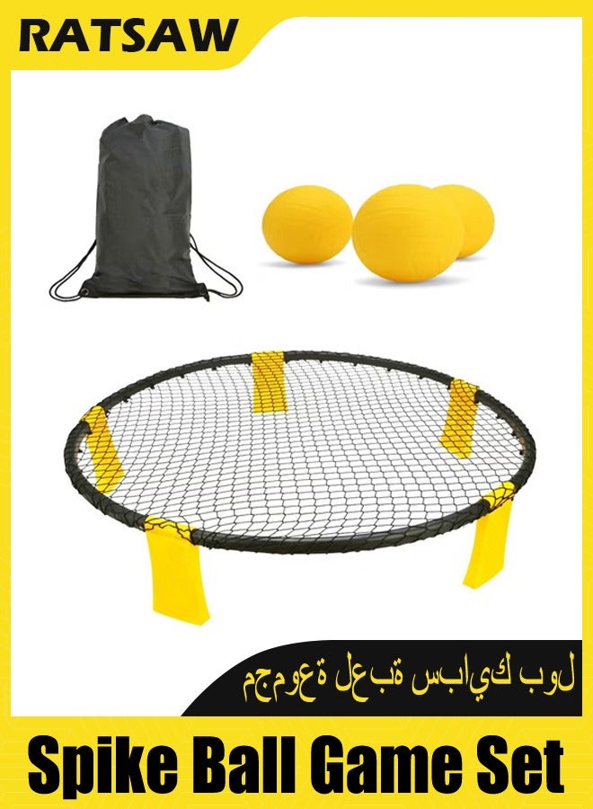 RATSAW Spike Ball Game Set with Carry Bag, Beach Game Set Outdoor Mini Volleyball Game Played Outdoors Indoors Lawn Yard Beach Tailgate Park Latest Game Trending Spikeball Game Set Slam Ball Game  - Image 1
