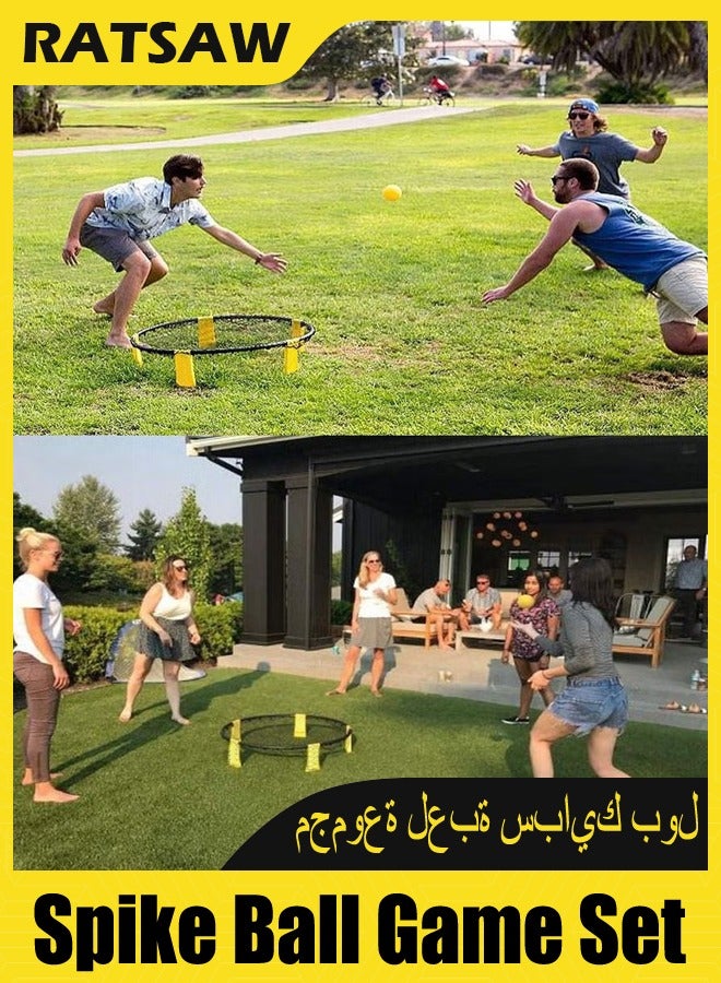 RATSAW Spike Ball Game Set with Carry Bag, Beach Game Set Outdoor Mini Volleyball Game Played Outdoors Indoors Lawn Yard Beach Tailgate Park Latest Game Trending Spikeball Game Set Slam Ball Game  - Image 3