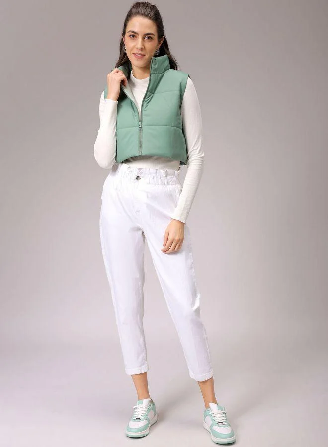 Women Regular Fit Solid Quilted Jacket