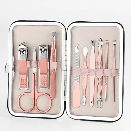 DREETI ENTERPRISES DREETI ENTERPRISE 10 in 1 Manicure Kit Nail Clipper Manicure Pedicure Kit Stainless Steel Nail Scissors Grooming Kit Nail Cleaning Knife Acne Needle Blackhead Nail Cutter Set Travel kit - Image 1