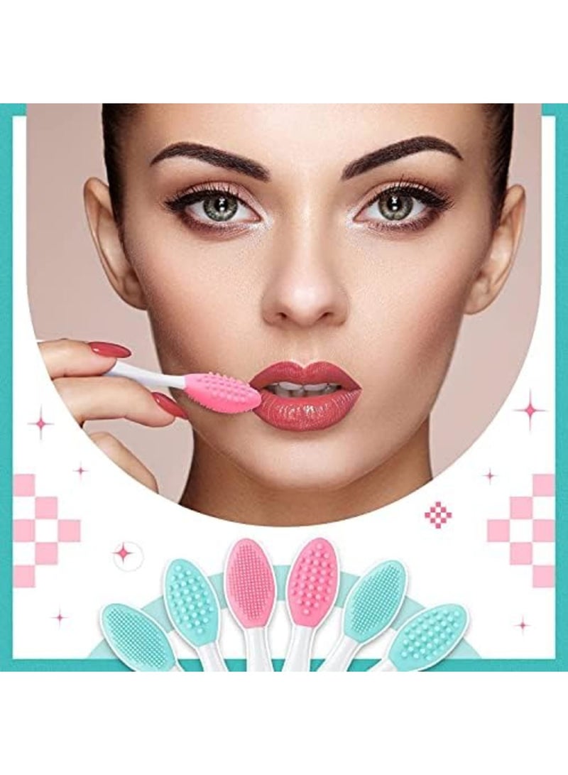 Luckam 24pcs Double-Sided Soft Silicone Lip Brush, Silicone Facial Cleaning Brushes for Smoother and Fuller Lip Appearance, Cleans Blackheads, Exfoliates and Cleanses, Improves Skin - Image 4