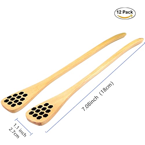the love 12 Pack Wooden Honey Comb Honey Stick Honey Dipper Spoon, Coffee Stiring Spoon, Tableware for Wedding or Party Favors - Image 5