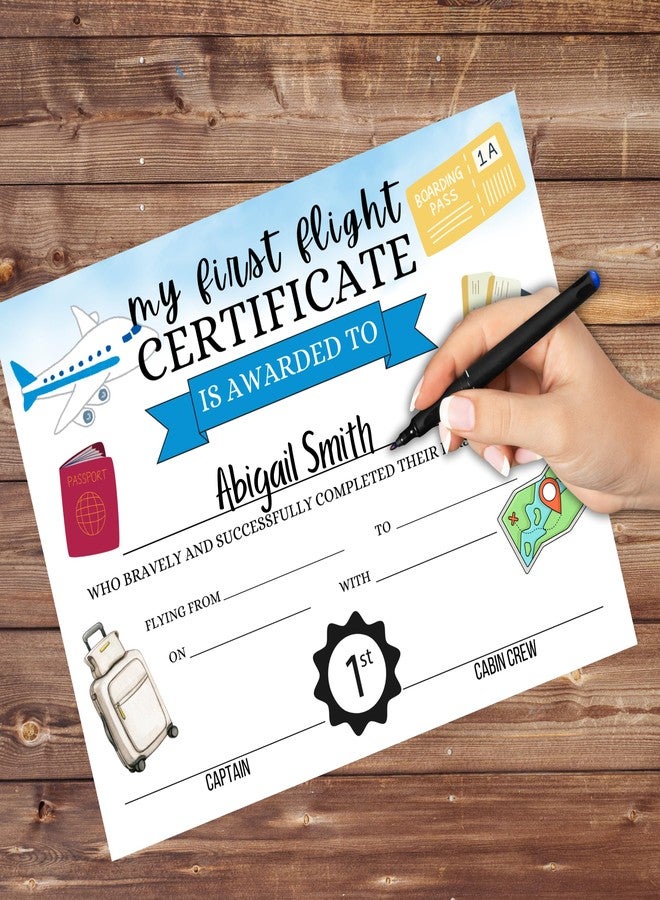 Lashicorn My First Flight Certificate 30pk 8.5x11” Kid’s Award Brave Flying Vacation Attendance Solo Pilot Achievement Aviation Journey Milestone for Parents - Image 2