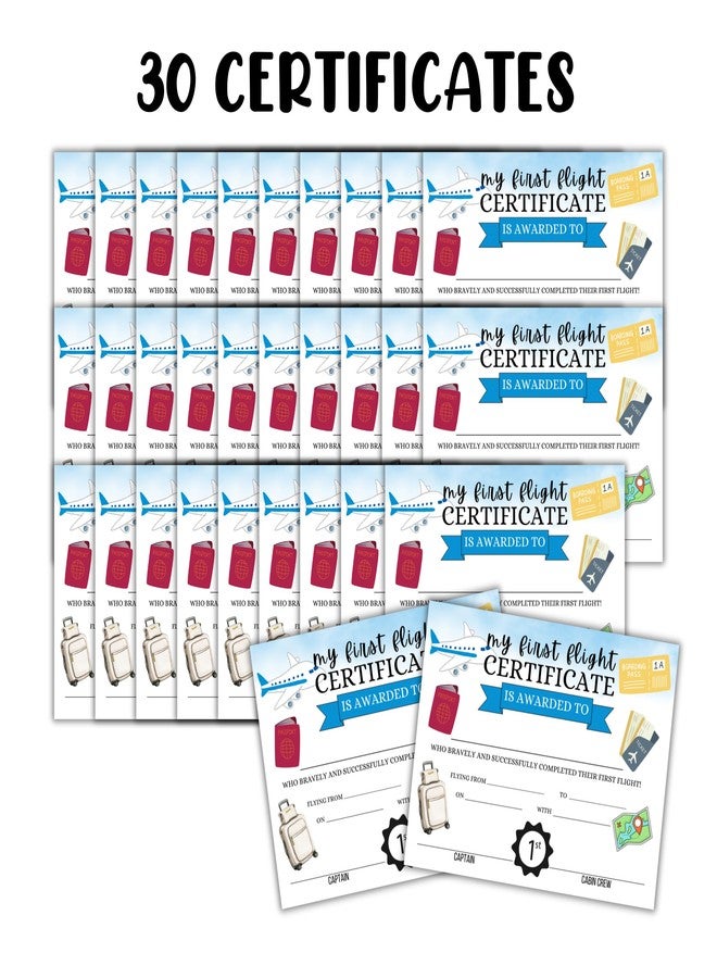 Lashicorn My First Flight Certificate 30pk 8.5x11” Kid’s Award Brave Flying Vacation Attendance Solo Pilot Achievement Aviation Journey Milestone for Parents - Image 3
