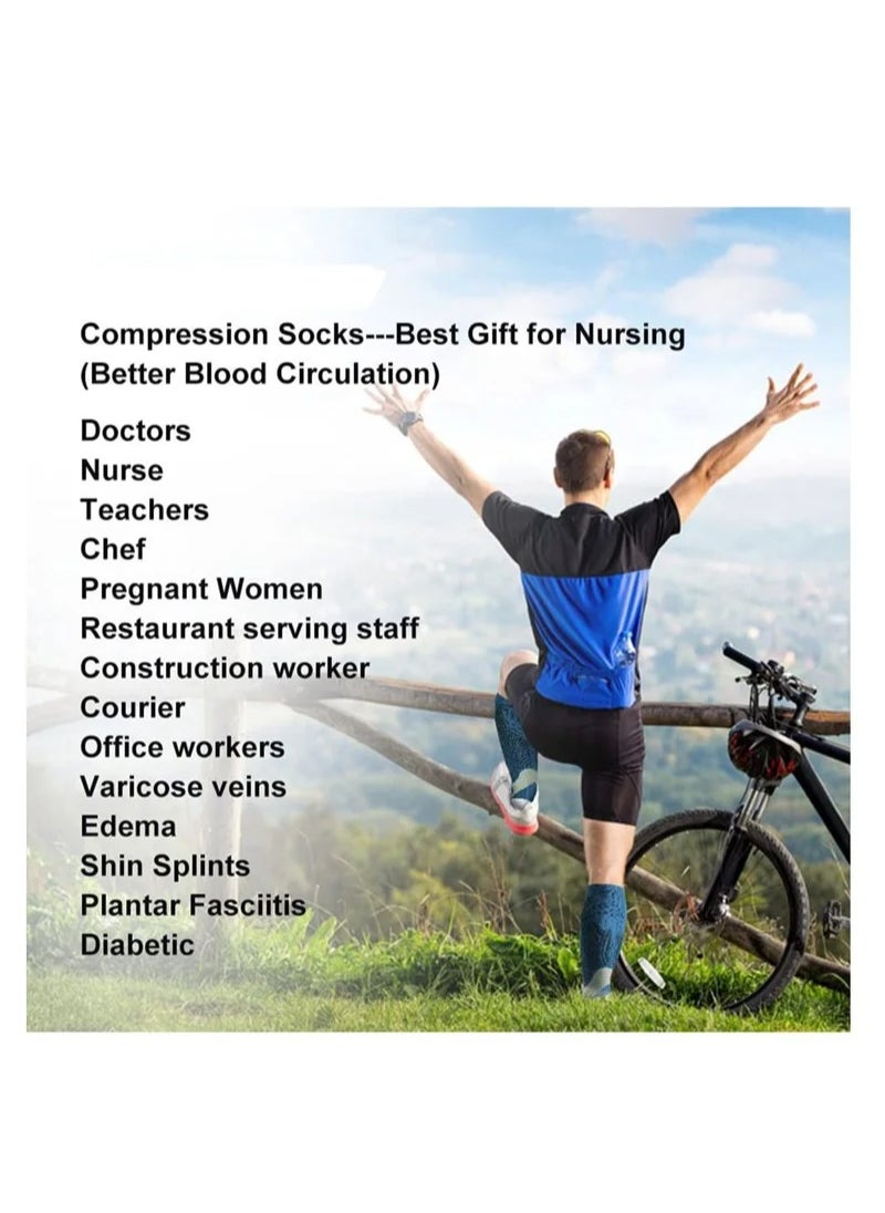 Generic - 4 Pairs Compression Socks for Men Women 20-30mmhg Knee High Medical Support for Sports Nurses Circulation - Image 1