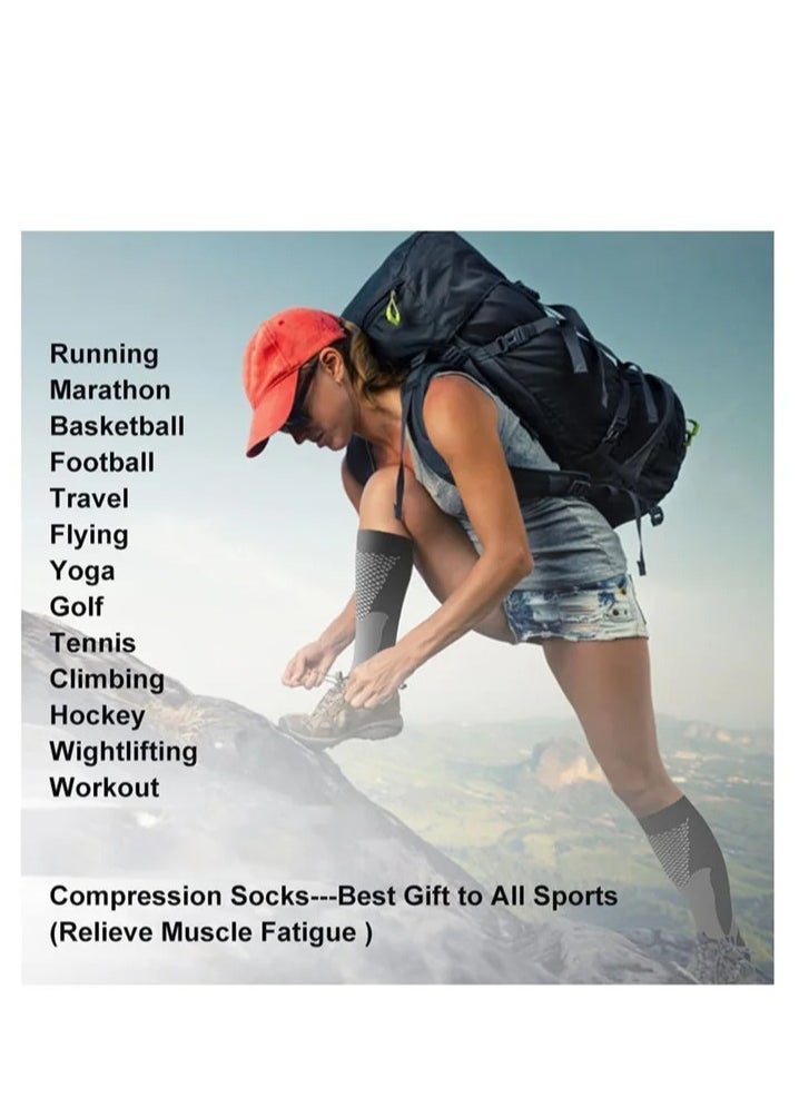 Generic - 4 Pairs Compression Socks for Men Women 20-30mmhg Knee High Medical Support for Sports Nurses Circulation - Image 1