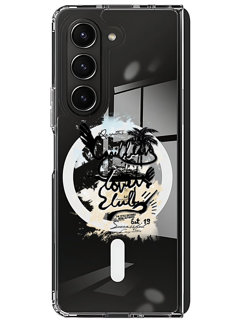 Theodor Magnetic Case for Samsung Galaxy Z Fold 6 Compatible with MagSafe Wireless Charging, Shockproof Phone Bumper Cover Lovers club Black - Image 1