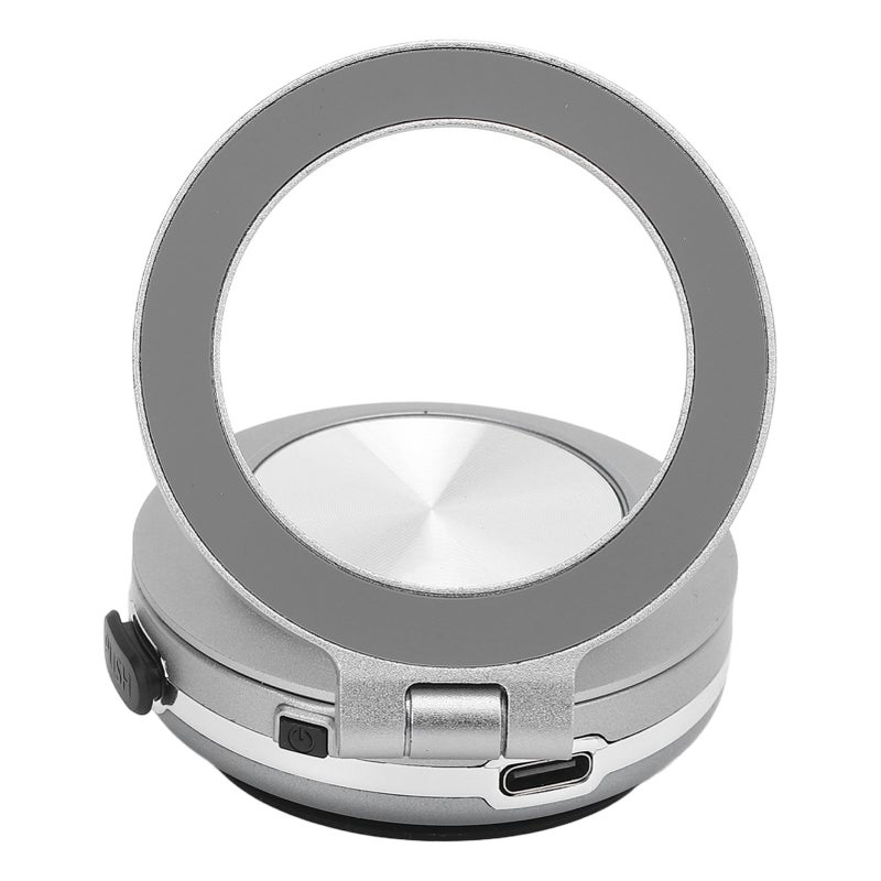 Magnet Phone Holder Vacuum Suction 360 Deg Rotation Portable for Dash Board Wall Desk Live Streaming Silver - Image 4