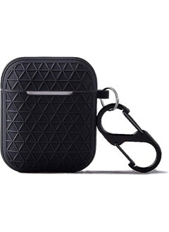 Flexible Silicone Case With Metal Hook Air Pods Charging Box Black