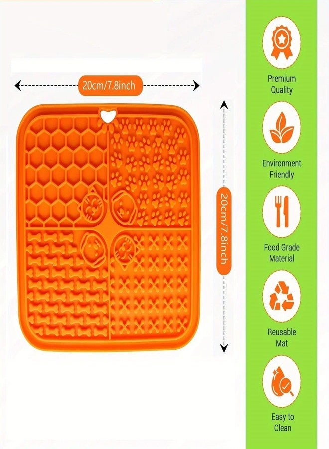 TRYV Pet Licking Mat Slow Feeder with Spatula & Cleaning Brush | Stress & Anxiety Relief | Boredom Reducer | Food-Grade Silicone IQ Treat Mat 20x20cm with Suction Cups | Puppy Dog Cat Feeding Toy - Image 5