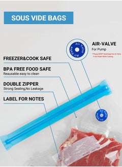 INKBIRD INKBIRD Food Vacuum Pump Electric Vacuum Sealer Zipper Bag for Anova and Joule Cookers 30PCS BPA Free Reusable Vacuum Seal Food Storage Bags 5 Cooking Clips 6 Sealing Clips 2 Replacement Air Valves  - Image 3