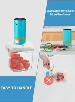 INKBIRD INKBIRD Food Vacuum Pump Electric Vacuum Sealer Zipper Bag for Anova and Joule Cookers 30PCS BPA Free Reusable Vacuum Seal Food Storage Bags 5 Cooking Clips 6 Sealing Clips 2 Replacement Air Valves  - Image 2
