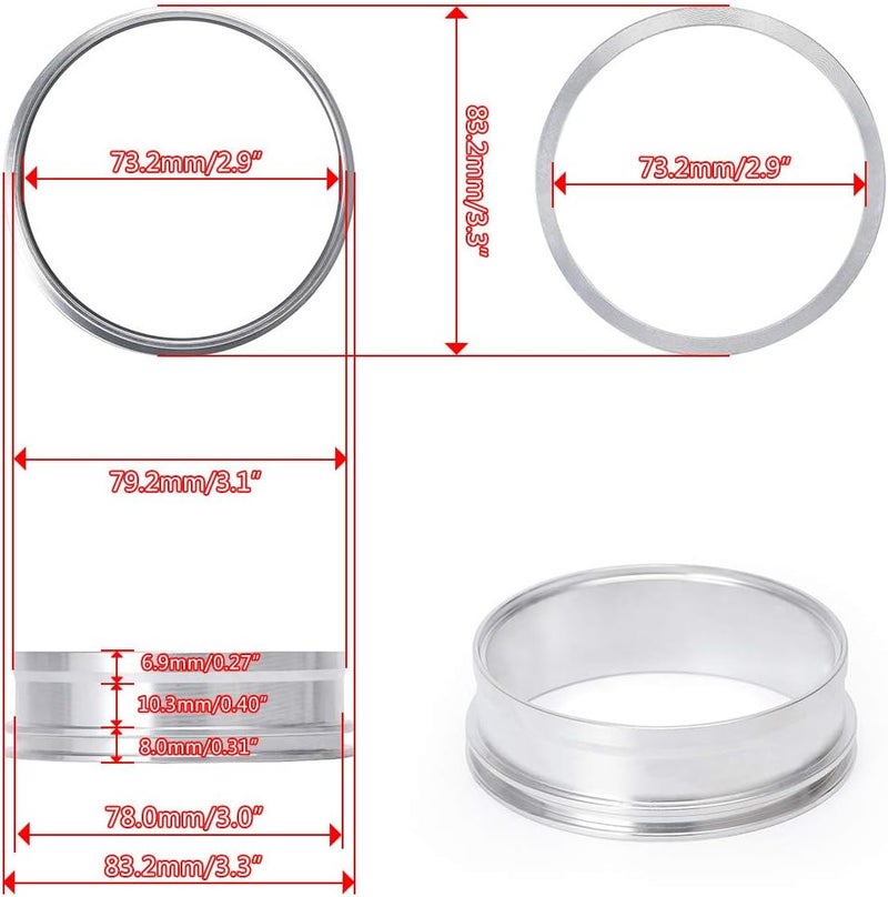 pqy 3 Inch Aluminum Quick Release V Band Clamp with Flange Intake Intercooler Pipe Clamp Throttle Union Sleeve - Image 5