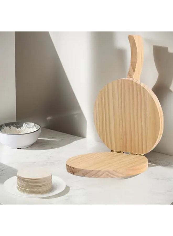 صانع معكرونة الزلابية الخشبي اليدوي بمقبض مريح خشب فاتح أداة مطبخ متينة - Image 1