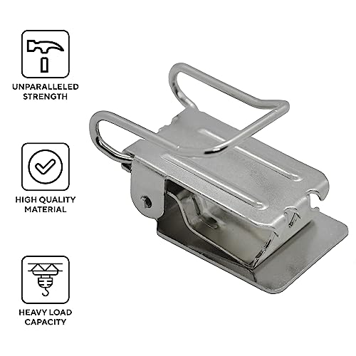 ANDUSTRIAL - Large Wire-Back Alligator Rug Clips for Displaying Heavy and Thick Rugs On 5/8 Inch Flat Bars - Silver, 10 Clips - Image 4