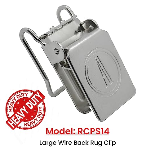ANDUSTRIAL - Large Wire-Back Alligator Rug Clips for Displaying Heavy and Thick Rugs On 5/8 Inch Flat Bars - Silver, 10 Clips - Image 2
