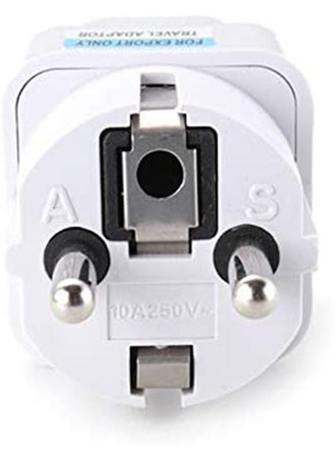 3-Pack Universal Travel Plug Adapters 🔌 Converts US/UK/AU Plugs to European E/F Schuko Power Outlets ⚡ Compact 2-Pin Travel Set - Image 5