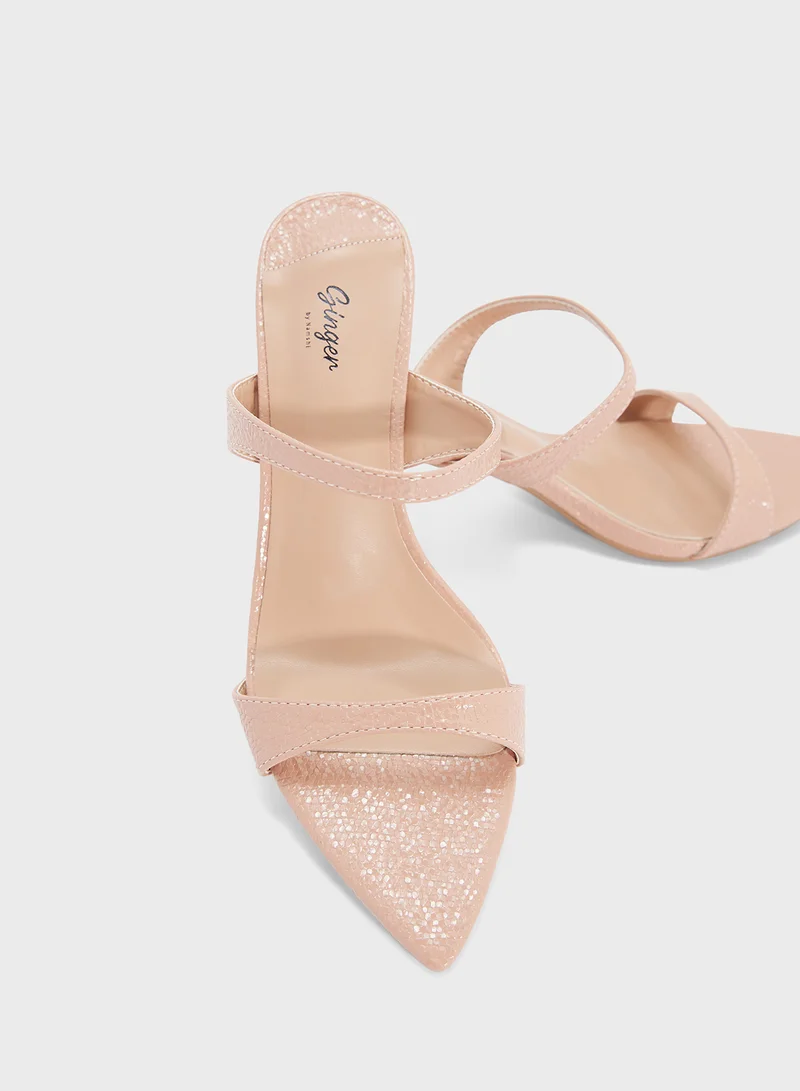 Ginger Pointed Heeled Mule