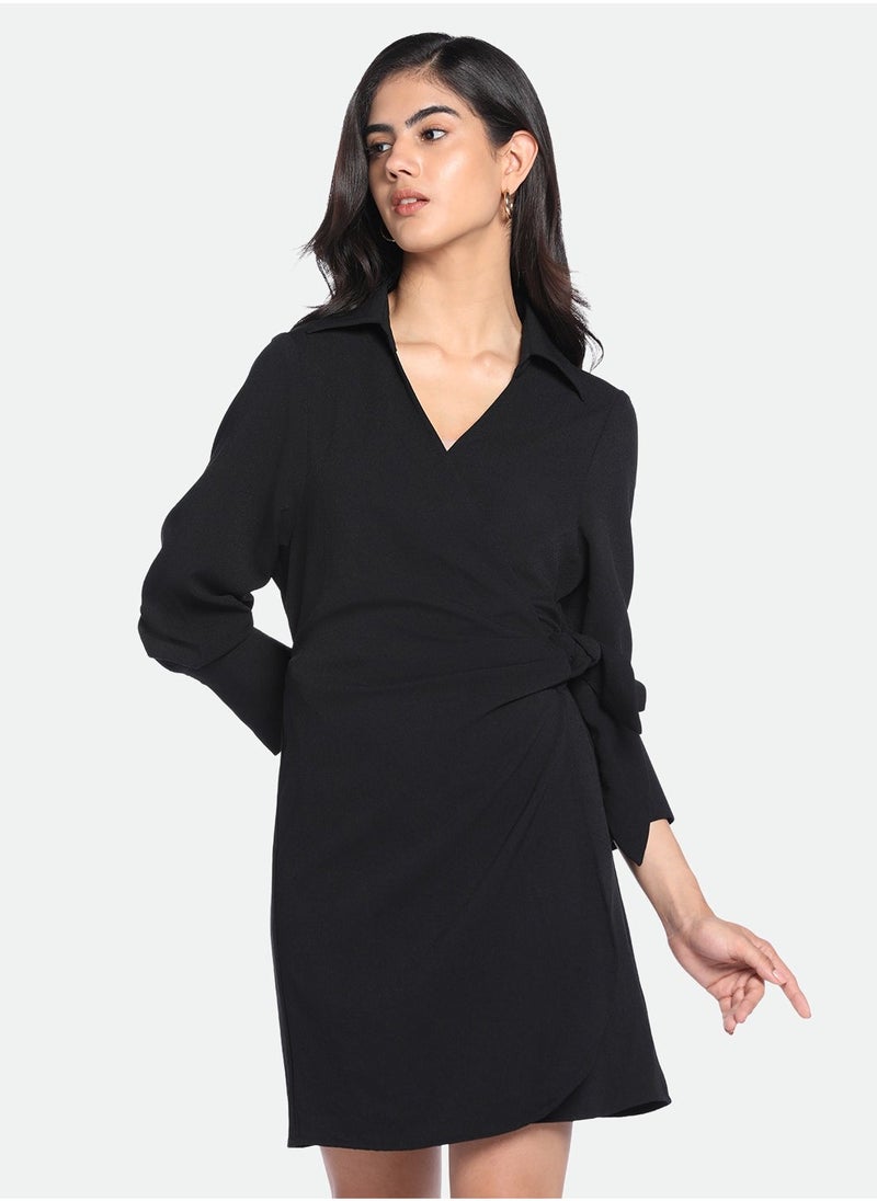 Dennis Lingo Elegant Black Dress for Women - Regular Fit, Chic  - Image 4