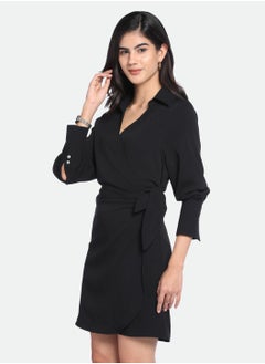 Dennis Lingo Elegant Black Dress for Women - Regular Fit, Chic  - Image 5