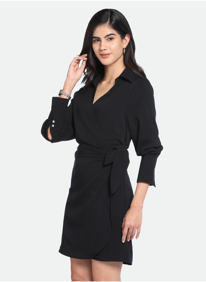 Dennis Lingo Elegant Black Dress for Women - Regular Fit, Chic  - Image 5