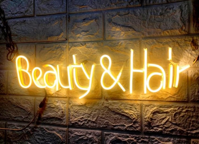 Wall Mitra Beauty Hair Neon Sign light Salon Hair Salon Sign Word LED Neon Light Sign for Barbers Beauty Salons Decor for Girls Room Bedroom18x6 warm white - Image 3