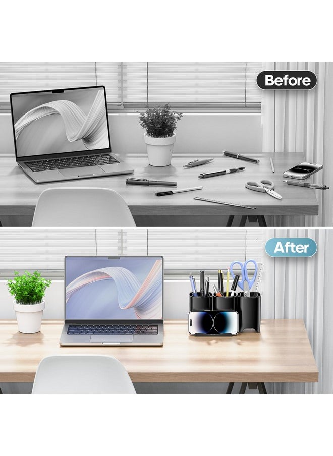 KDD Pen Holder With Headphone Hanger - 3-In-1 Pencil Holder Headphone Holder With Phone Stand, Removable Diy Feature Desktop Organizer Set For Office School Countertop Desk Accessory Storage  - Image 5