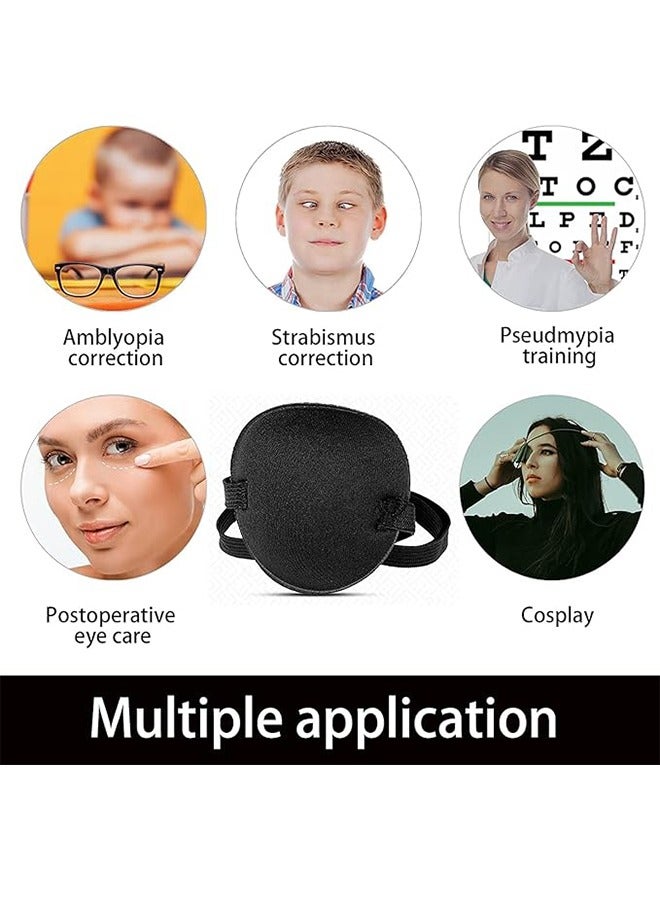 2 Piece Eye Patch, Adjustable Eye Patches, Medical Eye Patch, Amblyopia Lazy Eye Patches for Left or Right Eyes, Black - Image 4