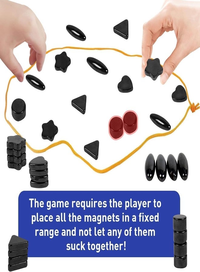 Soaex Magnetic Sizzle Game | Strategic Game for Travel Kids, Adults & Family for All Age | 24 Irregural Magnet Stones| Portable Puzzle Chess |Fun Strategy & Educational - Image 2